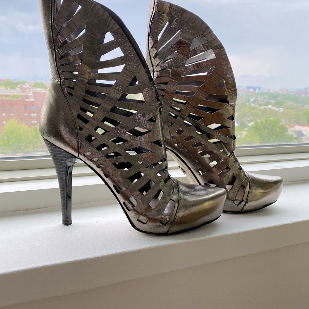 Womens laser cut booties